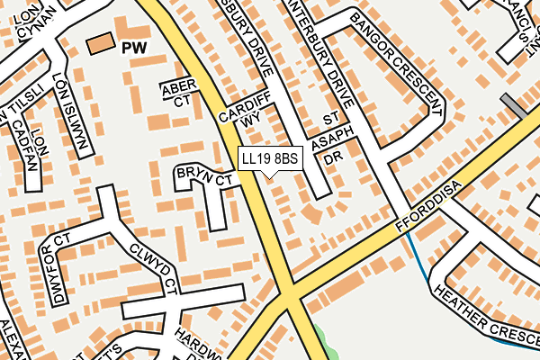 LL19 8BS map - OS OpenMap – Local (Ordnance Survey)