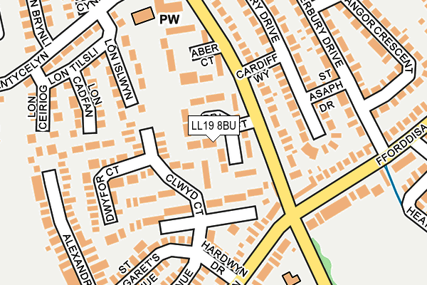 LL19 8BU map - OS OpenMap – Local (Ordnance Survey)