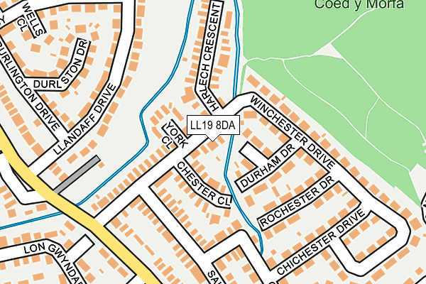 LL19 8DA map - OS OpenMap – Local (Ordnance Survey)