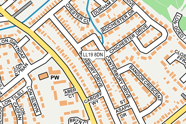 LL19 8DN map - OS OpenMap – Local (Ordnance Survey)