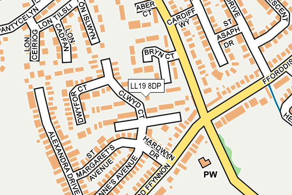 LL19 8DP map - OS OpenMap – Local (Ordnance Survey)