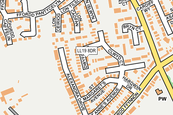 LL19 8DR map - OS OpenMap – Local (Ordnance Survey)