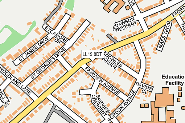 LL19 8DT map - OS OpenMap – Local (Ordnance Survey)