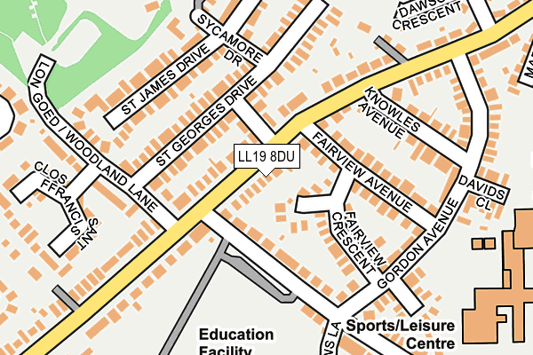 LL19 8DU map - OS OpenMap – Local (Ordnance Survey)
