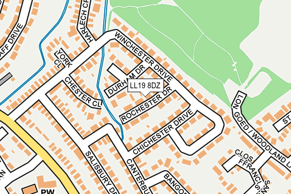 LL19 8DZ map - OS OpenMap – Local (Ordnance Survey)