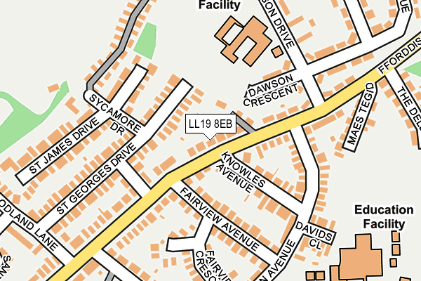 LL19 8EB map - OS OpenMap – Local (Ordnance Survey)