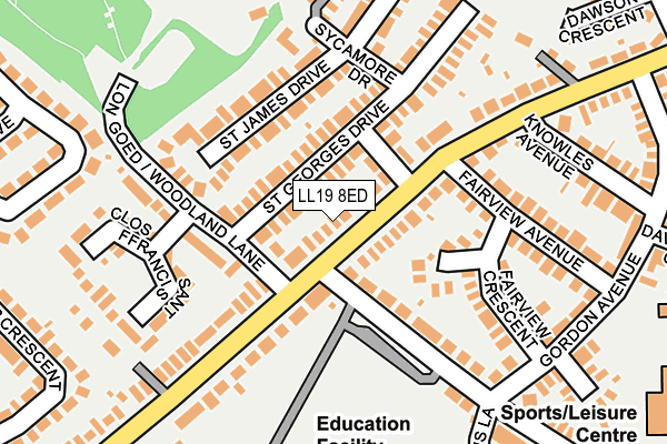 LL19 8ED map - OS OpenMap – Local (Ordnance Survey)