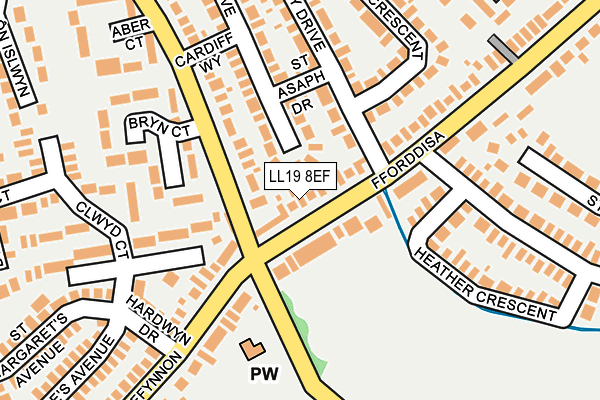 LL19 8EF map - OS OpenMap – Local (Ordnance Survey)