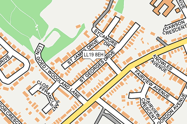 LL19 8EH map - OS OpenMap – Local (Ordnance Survey)