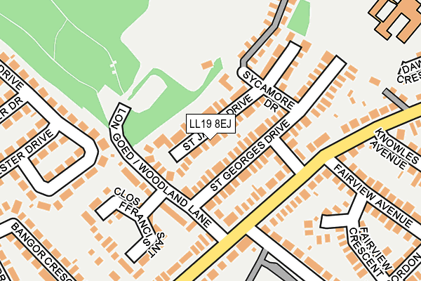 LL19 8EJ map - OS OpenMap – Local (Ordnance Survey)
