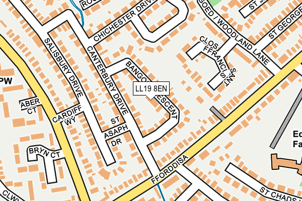 LL19 8EN map - OS OpenMap – Local (Ordnance Survey)