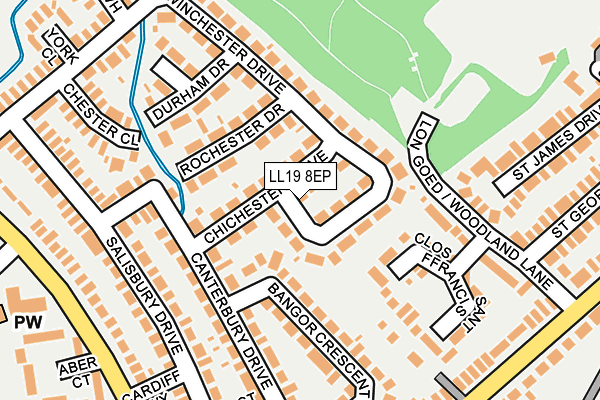 LL19 8EP map - OS OpenMap – Local (Ordnance Survey)