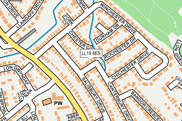 LL19 8ES map - OS OpenMap – Local (Ordnance Survey)
