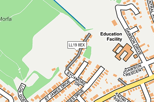 LL19 8EX map - OS OpenMap – Local (Ordnance Survey)