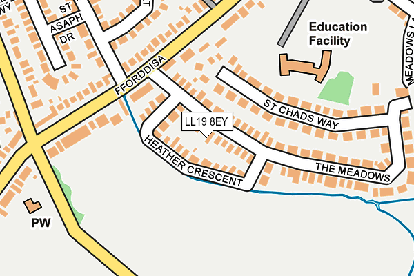 LL19 8EY map - OS OpenMap – Local (Ordnance Survey)