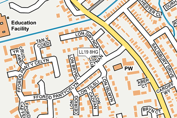 LL19 8HG map - OS OpenMap – Local (Ordnance Survey)