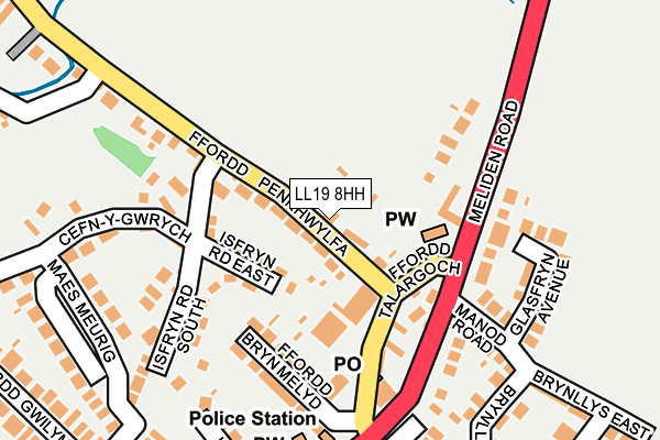 LL19 8HH map - OS OpenMap – Local (Ordnance Survey)