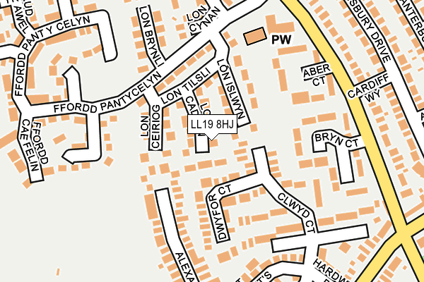 LL19 8HJ map - OS OpenMap – Local (Ordnance Survey)