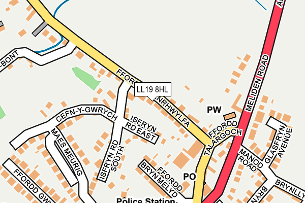 LL19 8HL map - OS OpenMap – Local (Ordnance Survey)