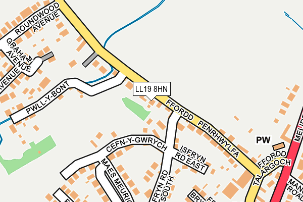 LL19 8HN map - OS OpenMap – Local (Ordnance Survey)