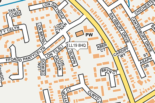 LL19 8HQ map - OS OpenMap – Local (Ordnance Survey)