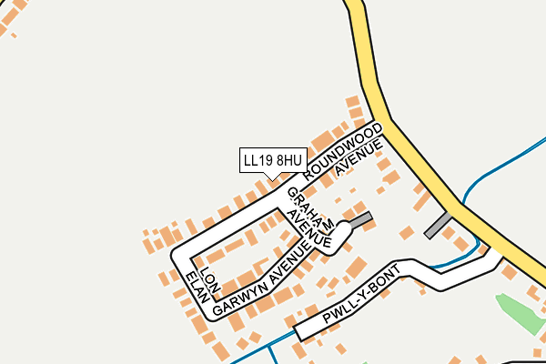 LL19 8HU map - OS OpenMap – Local (Ordnance Survey)