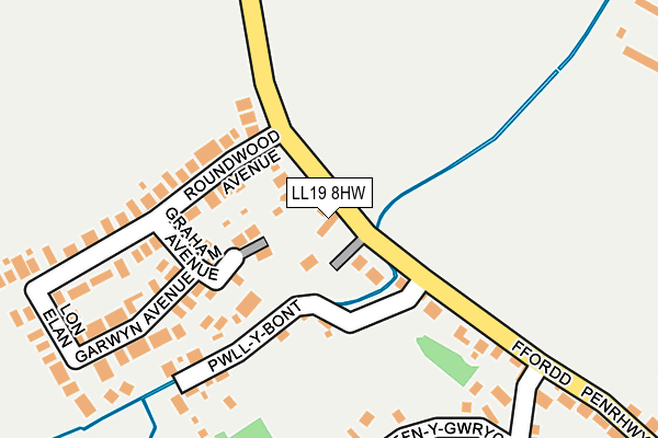 LL19 8HW map - OS OpenMap – Local (Ordnance Survey)
