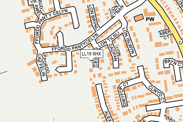 LL19 8HX map - OS OpenMap – Local (Ordnance Survey)