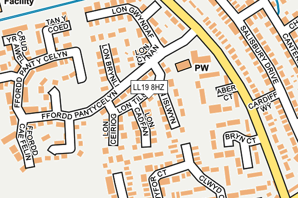 LL19 8HZ map - OS OpenMap – Local (Ordnance Survey)