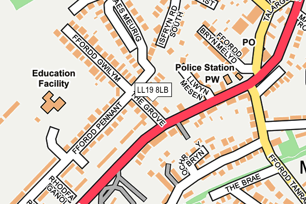 LL19 8LB map - OS OpenMap – Local (Ordnance Survey)