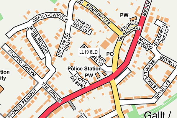 LL19 8LD map - OS OpenMap – Local (Ordnance Survey)