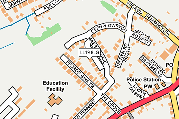 LL19 8LG map - OS OpenMap – Local (Ordnance Survey)