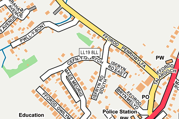 LL19 8LL map - OS OpenMap – Local (Ordnance Survey)