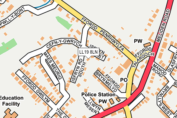 LL19 8LN map - OS OpenMap – Local (Ordnance Survey)