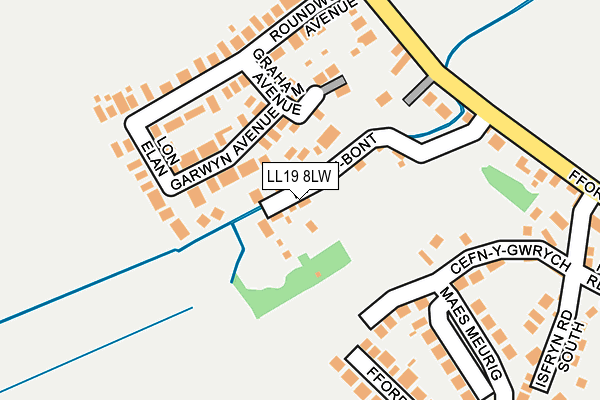 LL19 8LW map - OS OpenMap – Local (Ordnance Survey)
