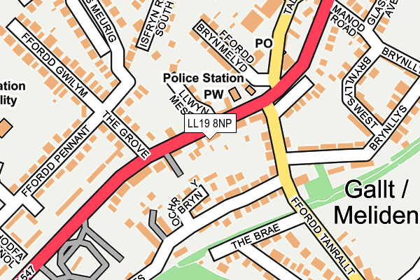 LL19 8NP map - OS OpenMap – Local (Ordnance Survey)