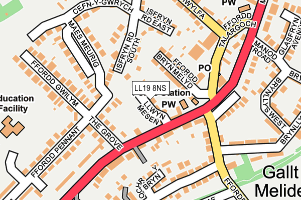 LL19 8NS map - OS OpenMap – Local (Ordnance Survey)