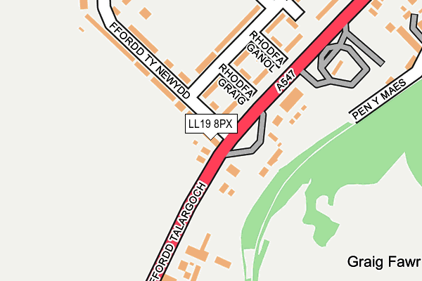 LL19 8PX map - OS OpenMap – Local (Ordnance Survey)