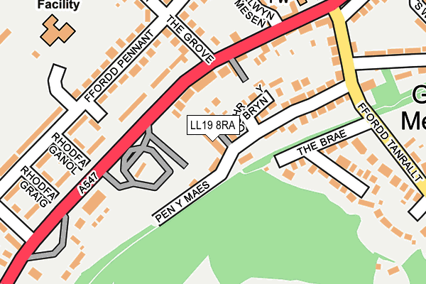 LL19 8RA map - OS OpenMap – Local (Ordnance Survey)