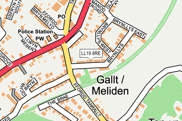 LL19 8RE map - OS OpenMap – Local (Ordnance Survey)