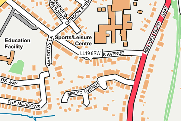 LL19 8RW map - OS OpenMap – Local (Ordnance Survey)