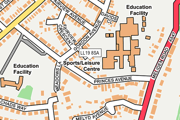LL19 8SA map - OS OpenMap – Local (Ordnance Survey)