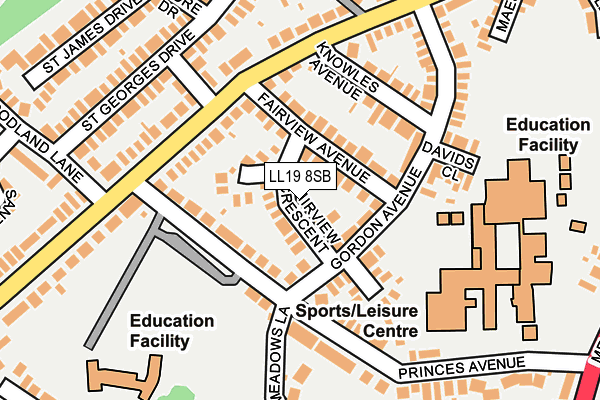 LL19 8SB map - OS OpenMap – Local (Ordnance Survey)