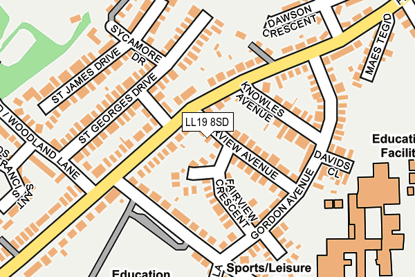 LL19 8SD map - OS OpenMap – Local (Ordnance Survey)