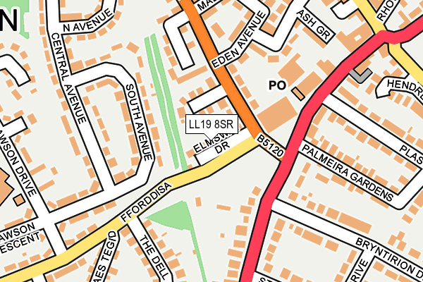 LL19 8SR map - OS OpenMap – Local (Ordnance Survey)