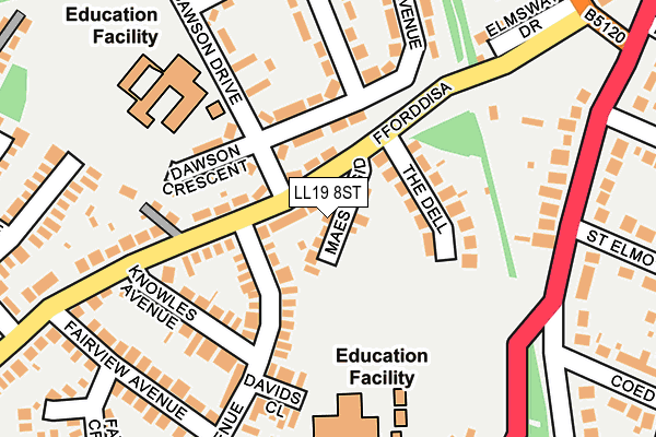 LL19 8ST map - OS OpenMap – Local (Ordnance Survey)