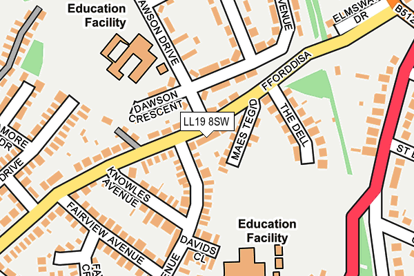 LL19 8SW map - OS OpenMap – Local (Ordnance Survey)