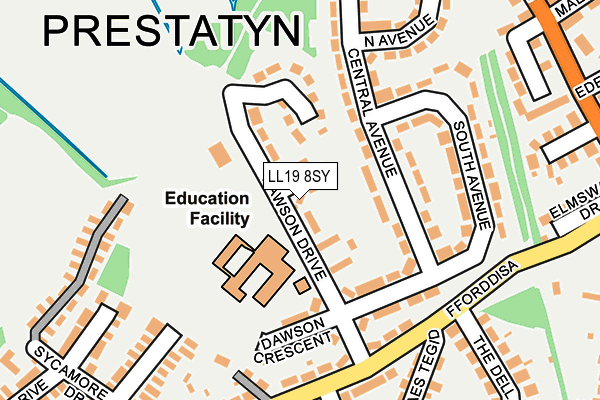 LL19 8SY map - OS OpenMap – Local (Ordnance Survey)