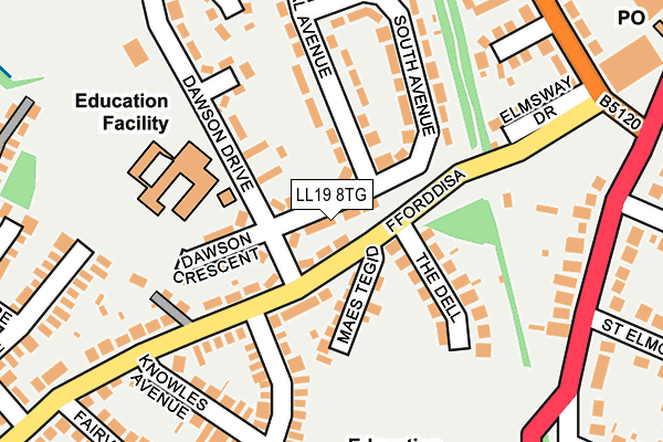 LL19 8TG map - OS OpenMap – Local (Ordnance Survey)