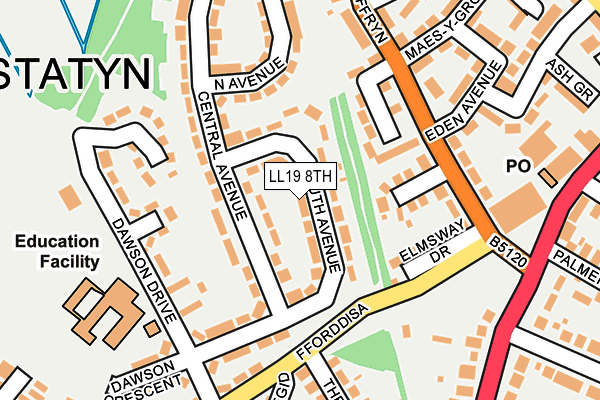 LL19 8TH map - OS OpenMap – Local (Ordnance Survey)